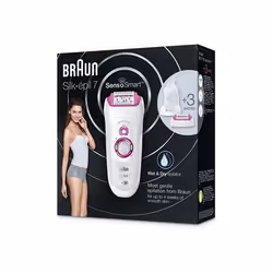 Braun Silk-épil 7 SensoSmart 7/700 40 pinzette Rosa, Bianco