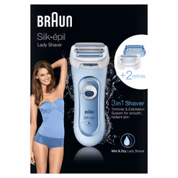 Braun Silk-épil LS5-160 Blu - Depilatore Donna Elettrico Senza Fili, Rifinitore E Sistema Esfoliante Wet&Dry 3 In 1 Con 2 Accessori - Vista aggiuntiva 4