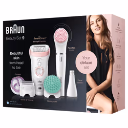 Braun Silk-épil 9 81683682 epilatore 40 pinzette Bianco, Rosa - Vista aggiuntiva 5