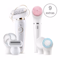 Braun Silk-épil 9 Flex 9100 BS, Oro, Bianco, 40 pinzette, MicroGrip, Batteria integrata