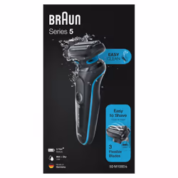 Braun Series 5 50-M1000s Rasoio Nero, Blu - Vista aggiuntiva 5