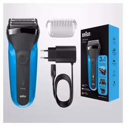 Braun Series 3 310BT Rasoio Trimmer Nero, Blu - Vista aggiuntiva 6