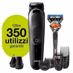 Braun Regolabarba Uomo MGK5260 Rifinitore 8-In-1, Rifinitore Viso E Tagliacapelli, Progettato Per Durare Il Doppio*, Nero/Grigio - Vista aggiuntiva 6