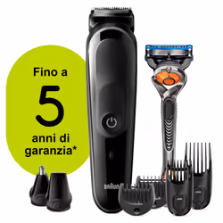 Braun Regolabarba Uomo MGK5260 Rifinitore 8-In-1, Rifinitore Viso E Tagliacapelli, Progettato Per Durare Il Doppio*, Nero/Grigio - Vista aggiuntiva 7