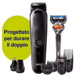 Braun Regolabarba Uomo MGK5260 Rifinitore 8-In-1, Rifinitore Viso E Tagliacapelli, Progettato Per Durare Il Doppio*, Nero/Grigio - Vista aggiuntiva 8