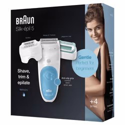 Braun Silk-épil 5 -610, Epilatore Elettrico Donna Per I Primi Utilizzi, Bianco/Turchese Per Un’Epilazione Delicata - Vista aggiuntiva 7