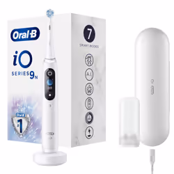 Oral-B iO - 9n - Spazzolino Elettrico Ricaricabile, 1 Spazzolino Bianco Esclusivo Con Tecnologia Magnetica Rivoluzionaria, Display A Colori, 1 Testina, 1 Custodia Da Viaggio Con Caricatore - Vista aggiuntiva 4