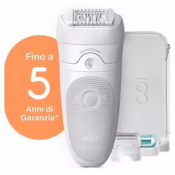 Braun Silk-épil 5 Silk-?pil 5 Epilatore Donna, Design Edition Con Custodia Da Viaggio - Bianco - Vista aggiuntiva 4