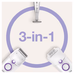 Braun Silk-épil 5 -825 Power Epilatore Donna Primi Utilizzi Delicato Con Filo Senza Interruzioni, Testina Radente, Cappuccio Regolatore - Vista aggiuntiva 6