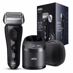Braun Series 8 8460cc Rasoio Elettrico Barba, Testina Con Rifinitore Di Precisione 3+1, Tecnologia Sonica E Adattamento Della ...