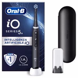 Oral-B iO 5 N, Adulto, Spazzolino oscillante, Intenso, Cura quotidiana, Cura gum, Sensibile, Sbiancante, Nero, 2 min, Germani ...