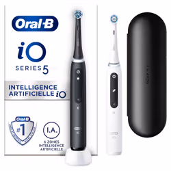 Oral-B iO 5, Adulto, Spazzolino oscillante, Intenso, Cura quotidiana, Cura gum, Sensibile, Sbiancante, Nero, Bianco, 2 min, G ...