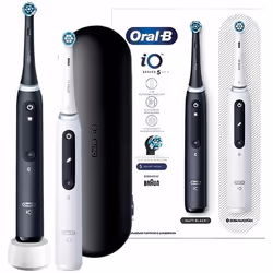 Braun Oral-B iO Series 5 Duo Spazzolino Elettrico Nero-Bianco con 2 Testine 1 pz da denti