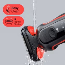Braun Series 5 51-R1200S rasoio elettrico Trimmer Nero, Rosso - Vista aggiuntiva 4