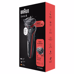 Braun Series 5 51-R1000s Rasoio Elettrico Uomo, EasyClean, Wet&Dry, Ricaricabile, Rasoio A Lamina Senza Fili, Rosso - Vista aggiuntiva 6