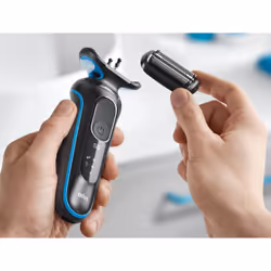 Braun 51-B1000s Rasoio Nero, Blu - Vista aggiuntiva 4