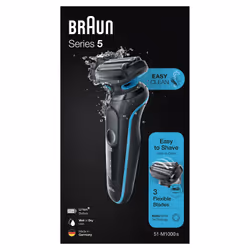 Braun Series 5 51-M1000s Rasoio Nero, Blu - Vista aggiuntiva 8