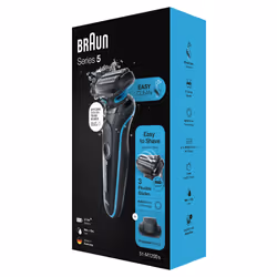 Braun Series 5 51-M1200s rasoio elettrico Trimmer Nero, Blu - Vista aggiuntiva 5