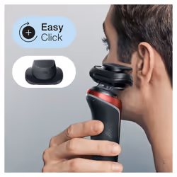 Braun Series 6 61-R1200s Rasoio Elettrico Uomo Con Accessorio Rifinitore Di Precisione EasyClick, SensoFlex, Wet&Dry, Ricaricabile, Rasoio A Lamina Senza Fili, Rosso - Vista aggiuntiva 4