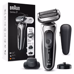 Braun Series 7 71-S4200cs, Rasoio, Nero, AutoSense, Acciaio inox, Pulsanti, Touch, LED