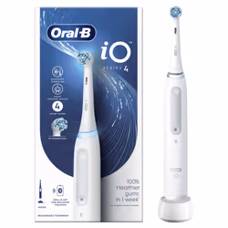 Oral-B iO SERIES 4 BLANC, Adulto, Spazzolino rotante, Pulito profondo, Morbido, Super sensitive, Sbiancante, Bianco, 4 x 30 s ...