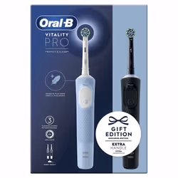 Oral-B Vitality Pro Duo Adulto Spazzolino rotante-oscillante Nero, Blu, Bianco - Vista aggiuntiva 6
