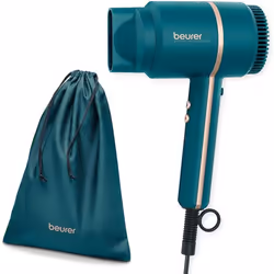 Beurer HC 35 Ocean Asciugacapelli Compatto dal Design Moderno con Funzione a Ioni e Display LED