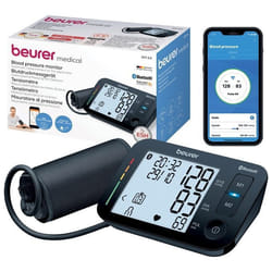 Beurer BM 54 Misuratore di Pressione da Braccio, Connessione Bluetooth e Display XL 1 pz Set combinato