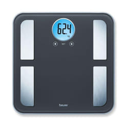Beurer - bf 195 Bilancia Diagnostica per massa grassa con analisi del corpo e display lcd rotondo e 3 pulsanti a sensore ( fino a 180 kg)
