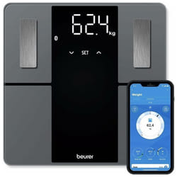 Beurer BF 500 BT Super Black Edition Bilancia Diagnostica Elegante con Funzione Bluetooth 1 pz Set combinato