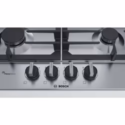Bosch Serie 6 PCH6A5C90D piano cottura Nero, Acciaio inox Da incasso Gas 4 Fornello(i)