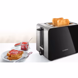 Bosch TAT7203 tostapane 2 fetta/e 1050 W Nero, Acciaio inox - Vista aggiuntiva 2
