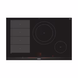 Siemens EX875LEC1E, Nero, Acciaio inox, Da incasso, Piano cottura a induzione, Vetro-ceramica, 4 Fornello(i), 4 Fornello(i)
