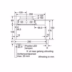 Siemens iQ100 LI64MB521 cappa aspirante Semintegrato (semincassato) Grigio, Argento 389 m³/h - Vista aggiuntiva 8