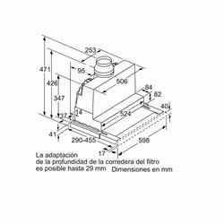 Siemens iQ300 LI67SA531 cappa aspirante Semintegrato (semincassato) Argento 399 m³/h - Vista aggiuntiva 5