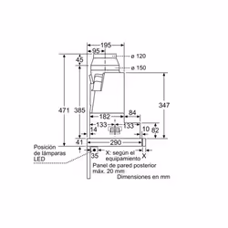 Siemens iQ300 LI67SA531 cappa aspirante Semintegrato (semincassato) Argento 399 m³/h - Vista aggiuntiva 7