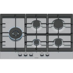 Siemens EC7A5SI90 piano cottura Nero, Acciaio inox Da incasso 75 cm Gas 5 Fornello(i)