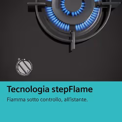 Siemens EC7A5SI90 piano cottura Nero, Acciaio inox Da incasso 75 cm Gas 5 Fornello(i) - Vista aggiuntiva 7