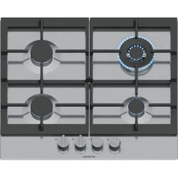 Siemens EC6A5HI90 piano cottura Nero, Acciaio inox Da incasso 60 cm Gas 4 Fornello(i)
