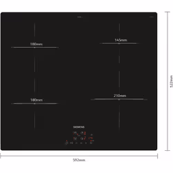 Siemens iQ100 EU611BEB5H piano cottura Nero Da incasso 60 cm Ceramica 4 Fornello(i) - Vista aggiuntiva 5