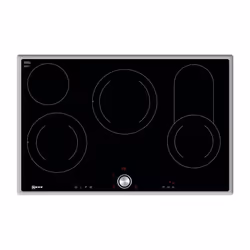 Neff T18BT16N0, Nero, Da incasso, 80 cm, Ceramica, Vetro, 4 Fornello(i)