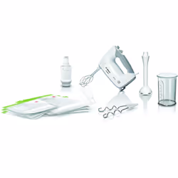 Bosch ErgoMixx, Sbattitore manuale, Bianco, Miscelazione, Impasto, Miscelatura, 1,3 m, 0,6 L, Pulsanti