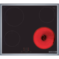 Bosch Serie 4 PKE645BA2E, Nero, Da incasso, 60 cm, Ceramica, Vetro-ceramica, 4 Fornello(i)