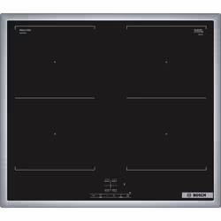 Bosch Serie 4 NVQ645CB6E, Nero, Da incasso, 60 cm, Piano cottura a induzione, 4 Fornello(i), 4 Fornello(i)