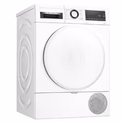 Bosch Serie 6 WQG233D20, Libera installazione, Caricamento frontale, Pompa di calore, Bianco, Manopola, Destra