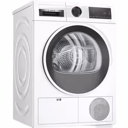 Bosch Serie 6 WQG241000, Libera installazione, Caricamento frontale, Pompa di calore, Bianco, Manopola, Destra