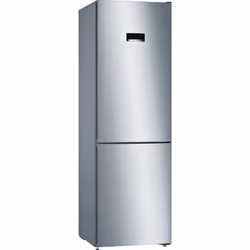 Bosch Serie 4 KGN36MLEB Frigorifero combinato da libera installazione 186 x 60 cm Metal look Classe E, 326 L, SN-T, 10 kg/24h ...