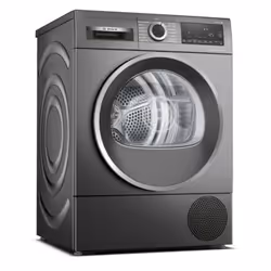 Bosch Serie 6 WQG2450R10, Libera installazione, Caricamento frontale, Pompa di calore, Nero, Manopola, Destra