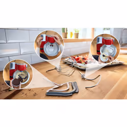 Bosch Serie 4 MUM5X720 robot da cucina 1000 W 3,9 L Rosso, Argento Bilance incorporate