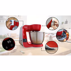 Bosch Serie 4 MUM5X720 robot da cucina 1000 W 3,9 L Rosso, Argento Bilance incorporate - Vista aggiuntiva 4